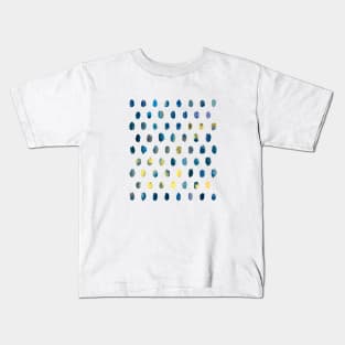 Artistic Watercolor Palette Blue Yellow Kids T-Shirt